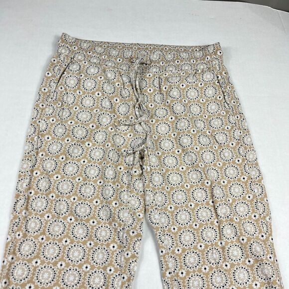 Ann Taylor Linen Blend Straight Leg Pants Boho Geometric Print Lightweight Small - Picture 3 of 12